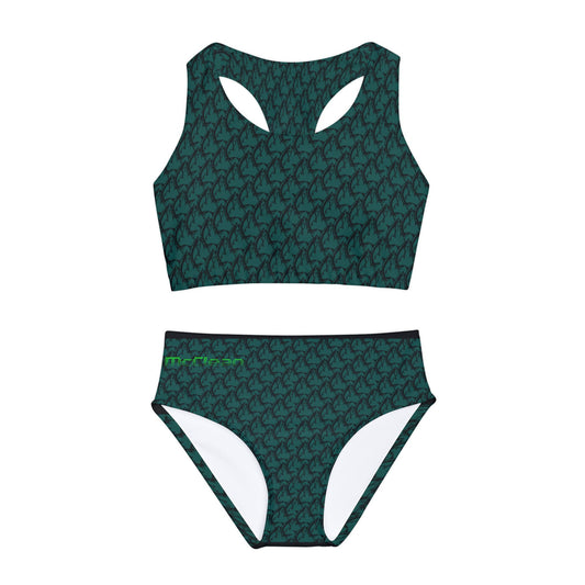 Girls Swimsuit Houndstooth Tarpon Design